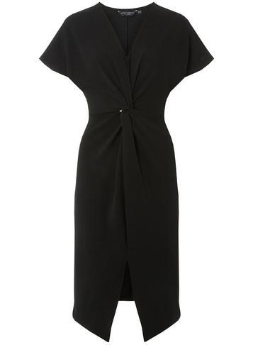 Dorothy Perkins Black Wrap Manipulated Pencil Dress