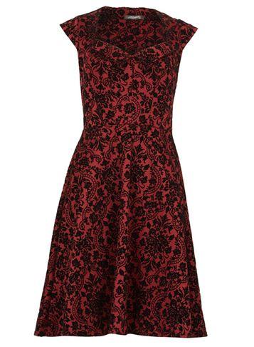 Dorothy Perkins *feverfish Burgundy Vintage Skater Dress