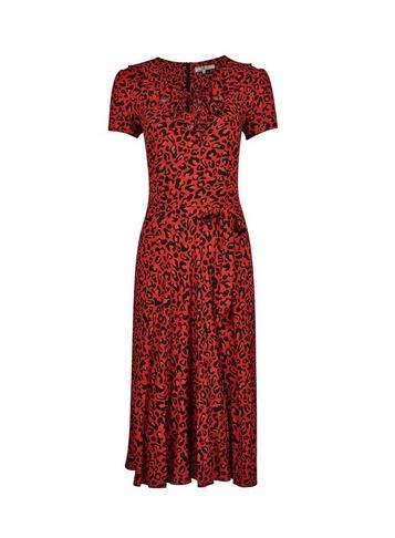 *billie & Blossom Red Leopard Print Fit And Flare Dress