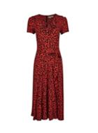 *billie & Blossom Red Leopard Print Fit And Flare Dress