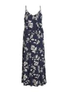 *vila Navy Floral Print Maxi Dress