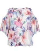 Dorothy Perkins *quiz Blue And Pink Batwing Bubble Top