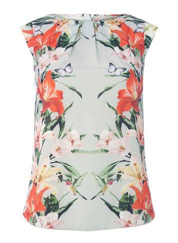 Dorothy Perkins *billie & Blossom Multi Coloured Sage Butterfly Print Shell Top