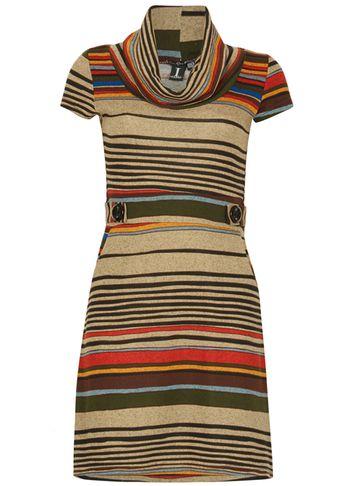Dorothy Perkins *izabel London Multi Brown Striped Shift Dress