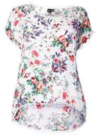 Dorothy Perkins *izabel London Curve White Floral T-shirt