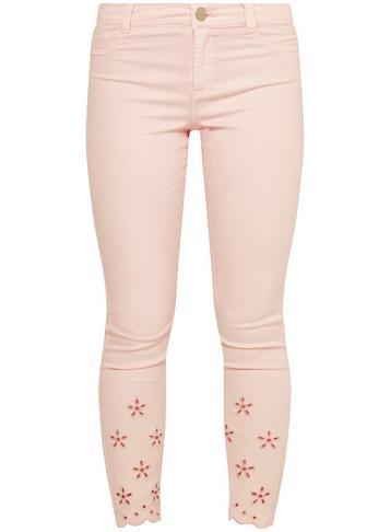 Dorothy Perkins Petite Pink Broderie Jeans