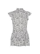 Dorothy Perkins Black Ditsy Print Shirred Neck Top