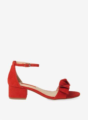 Dorothy Perkins Red Shelly Bow Heeled Sandals