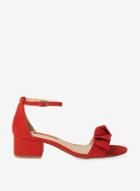 Dorothy Perkins Red Shelly Bow Heeled Sandals