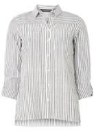 Dorothy Perkins Grey Textured Striped Shirt