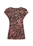 Dorothy Perkins Pink Tiger Print Roll Sleeve T-shirt