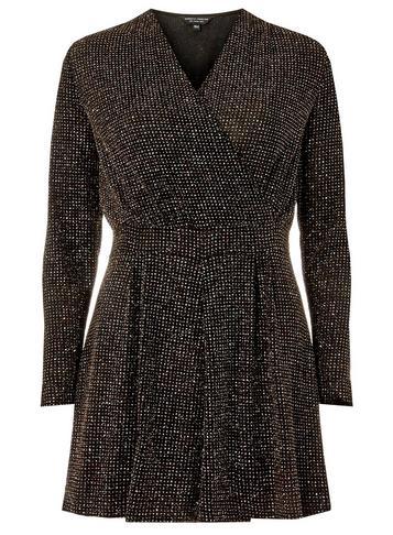Dorothy Perkins Black Glitter Wrap Playsuit