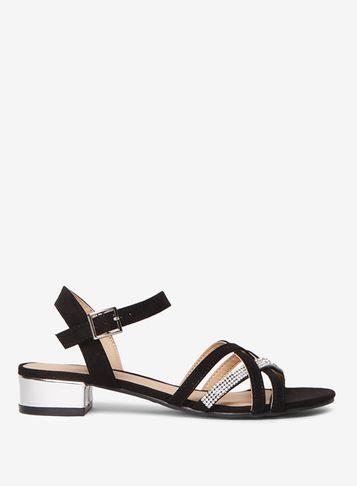 Dorothy Perkins Black Believe Diamante Sandals