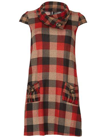 Dorothy Perkins *izabel London Red Checked Cowl Neck Shift Dress