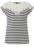 Dorothy Perkins Navy Striped Embroidery T-shirt