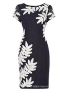 Dorothy Perkins *roman Originals Navy Floral Tapework Shift Dress
