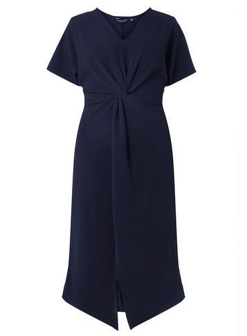 Dorothy Perkins *dp Curve Navy Knot Front Shift Dress