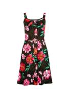 Dorothy Perkins Black And Pink Fit And Flare Dress