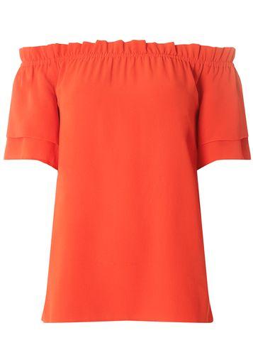 Dorothy Perkins *tall Red Frill Bardot Top