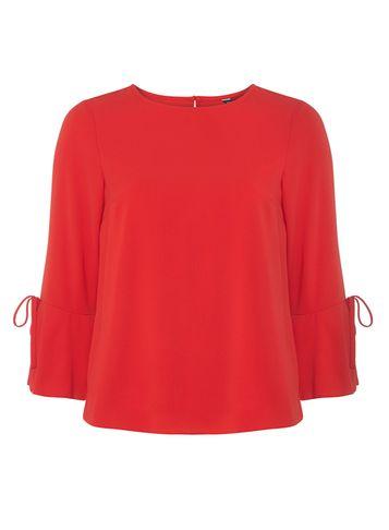 Dorothy Perkins Coral Tie Sleeve Top