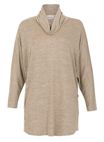 Dorothy Perkins *voulez Vous Camel Cowl Neck Trim Top