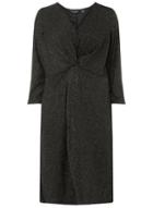 Dorothy Perkins *dp Curve Black Lurex Knot Front Midi Skater Dress