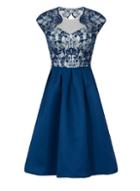 Dorothy Perkins *chi Chi London Blue Lace Bodice Midi Dress