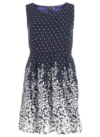 Dorothy Perkins *blue Polka Flower Print Dress