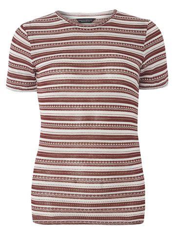 Dorothy Perkins Berry And Ivory Stripe Knitted Tee