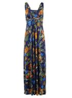 *izabel London Navy Tropical Print Maxi Dress
