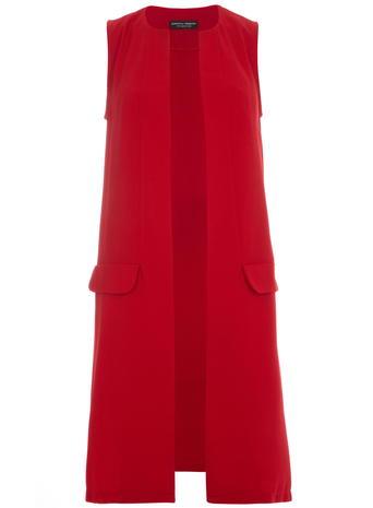 Dorothy Perkins Red Woven Sleeveless Jacket