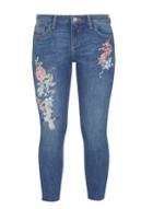 Dorothy Perkins Petite Mid Wash Oriental Embroidered 'darcy' Jeans