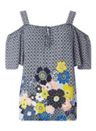 Dorothy Perkins *tall Geometric And Floral Print Top