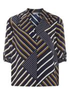 Dorothy Perkins Petite Blue Stripe Roll Sleeve Shirt