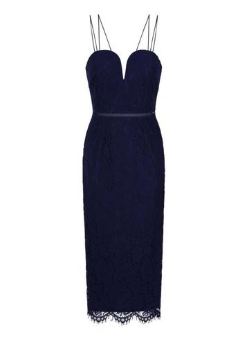 Girls On Film *girls On Film Navy Lace Midi Dress