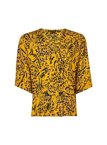 Dorothy Perkins Yellow Animal Print Button Shirt