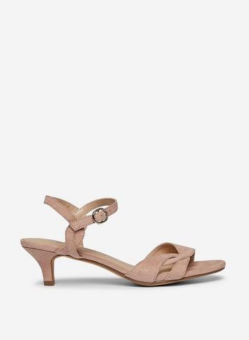 Dorothy Perkins Nude 'sunray' Kitten Heel Sandals