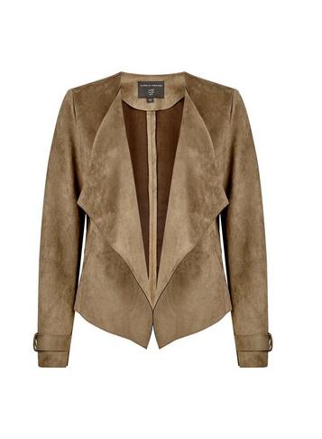 Dorothy Perkins Khaki Suede Waterfall Jacket