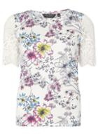 Dorothy Perkins Ivory Floral Lace Sleeve Top