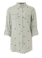 Dorothy Perkins Grey Heart Embroidered Shirt