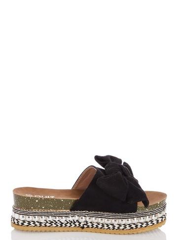 *quiz Black Bow Detail Flatforms