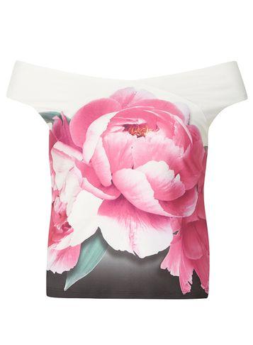 Dorothy Perkins Ivory Floral Crop Bardot Top