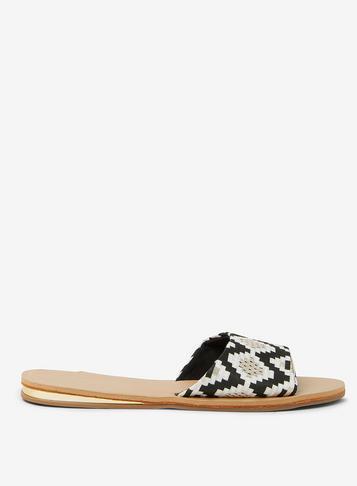 Dorothy Perkins Gold Comfort 'fawne' Geometric Pattern Mules