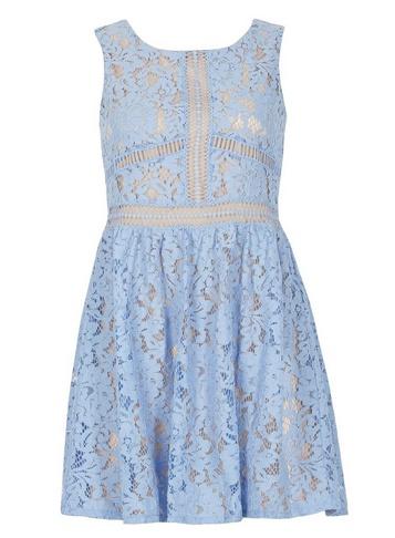*voulez Vous Pale Blue Lace Ladder Dress