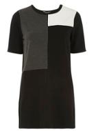 Dorothy Perkins Black And Grey Colour Block Tunic