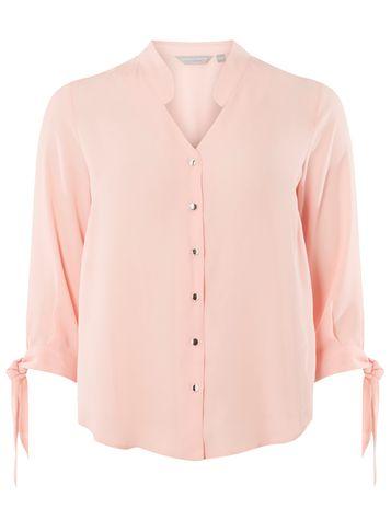 Dorothy Perkins Petite Pink Tie Sleeve Shirt