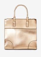 Dorothy Perkins Rose Gold Double Zip Tote Bag
