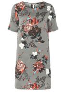 Dorothy Perkins *only Khaki Floral Print Shift Dress