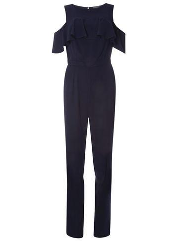Dorothy Perkins *tall Navy Cold Shoulder Jumpsuit