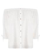 Dorothy Perkins Ivory Buttoned Bardot Top